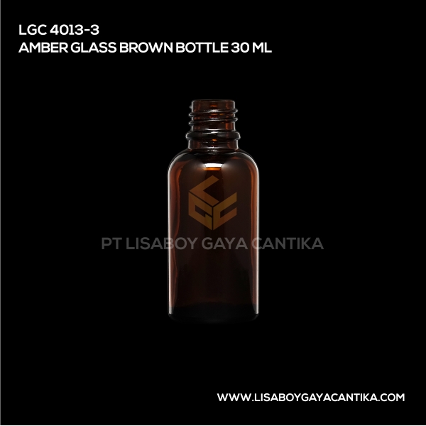 4013-3 Amber Glass Brown Bottle 30ml