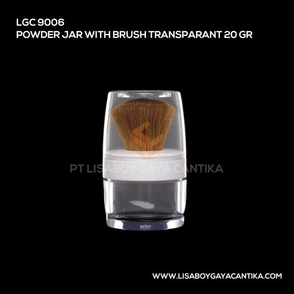 9006 Powder Jar With Brush Transparant 20 Gr